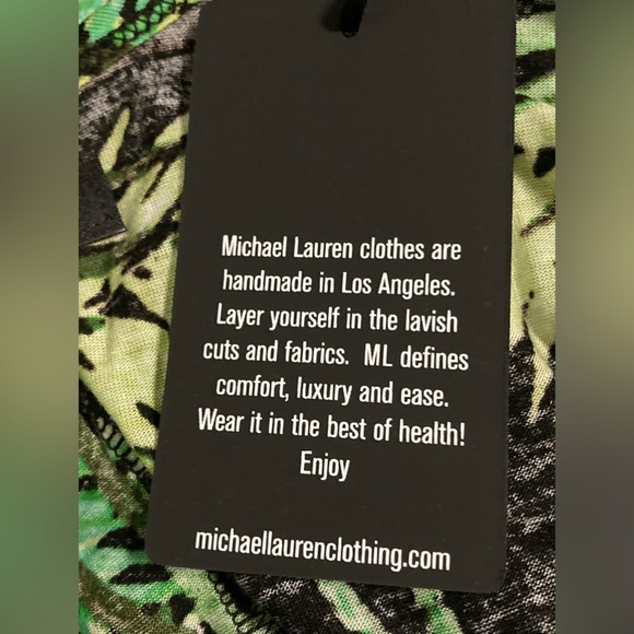 NWT Michael Lauren Prince Jungle Green Print Deep Back Tank Top - Sz S - Picture 7 of 9